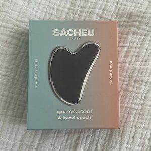 Sacheu Beauty Stainless Steel Gua Sha Tool & Pouch